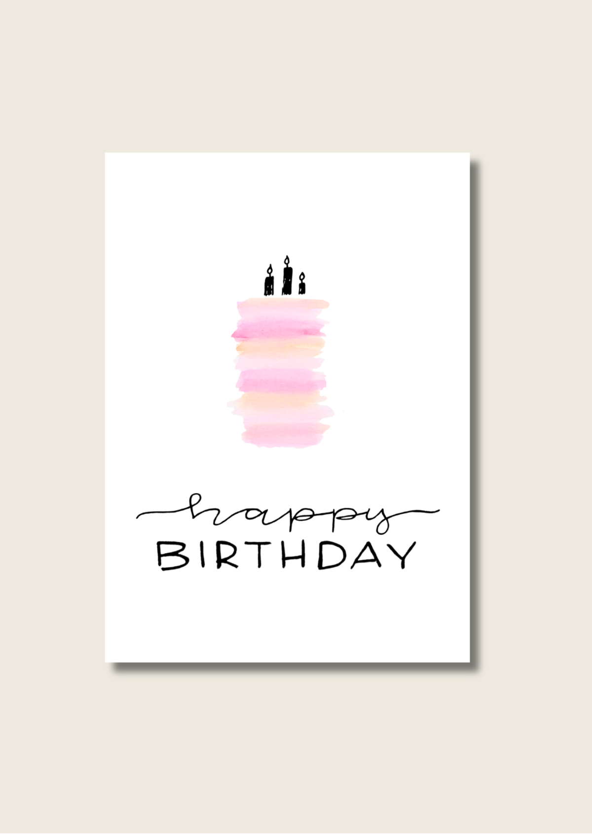 Verjaardagskaart - Happy birthday taart