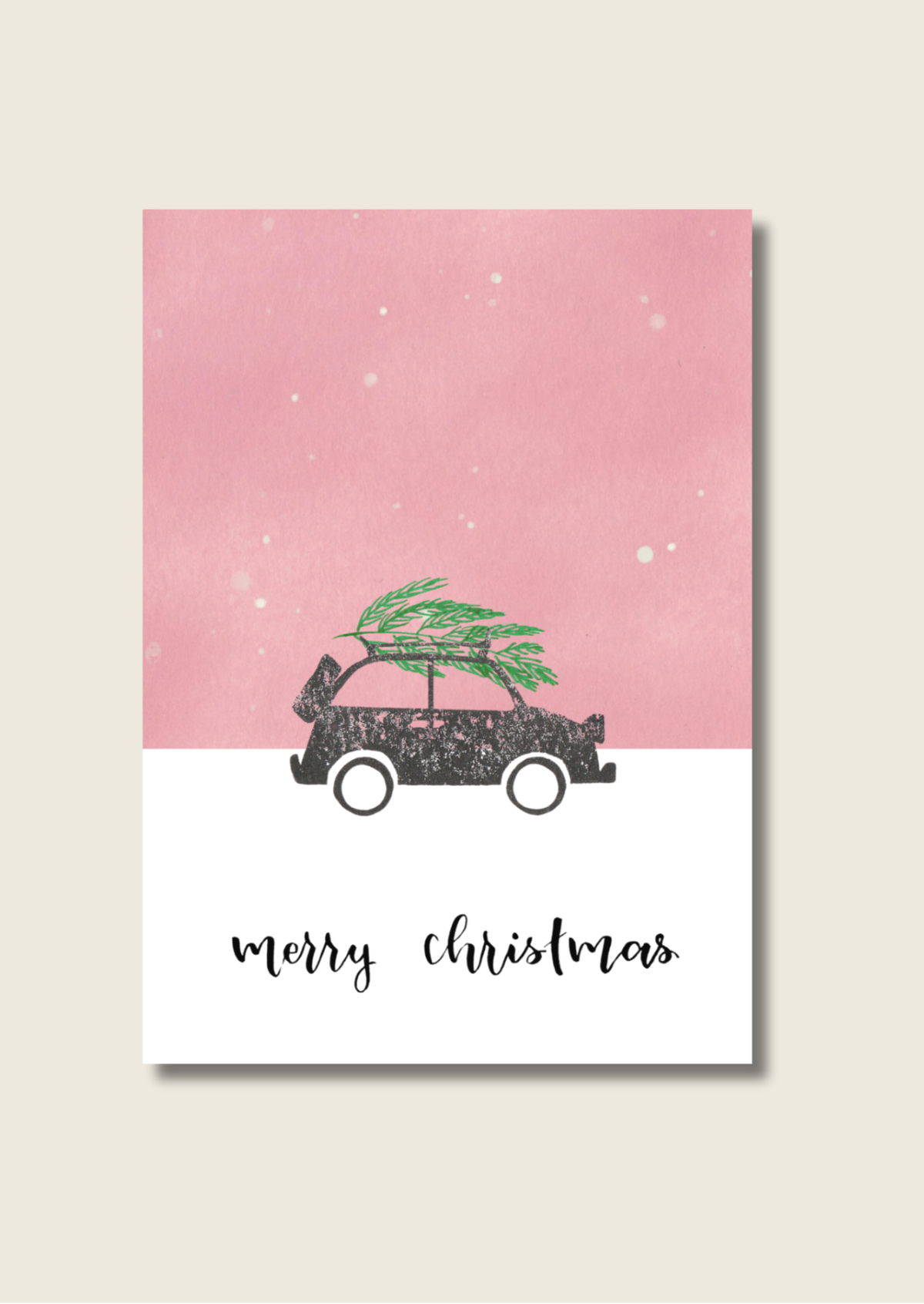 Kerstkaarten kerstauto - Los of als set