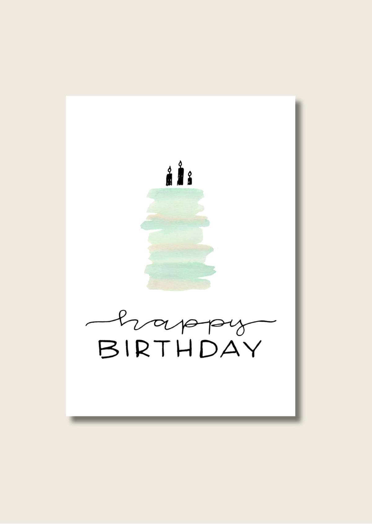 Verjaardagskaart - Happy birthday taart