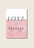 Wenskaart - Hoera een meisje