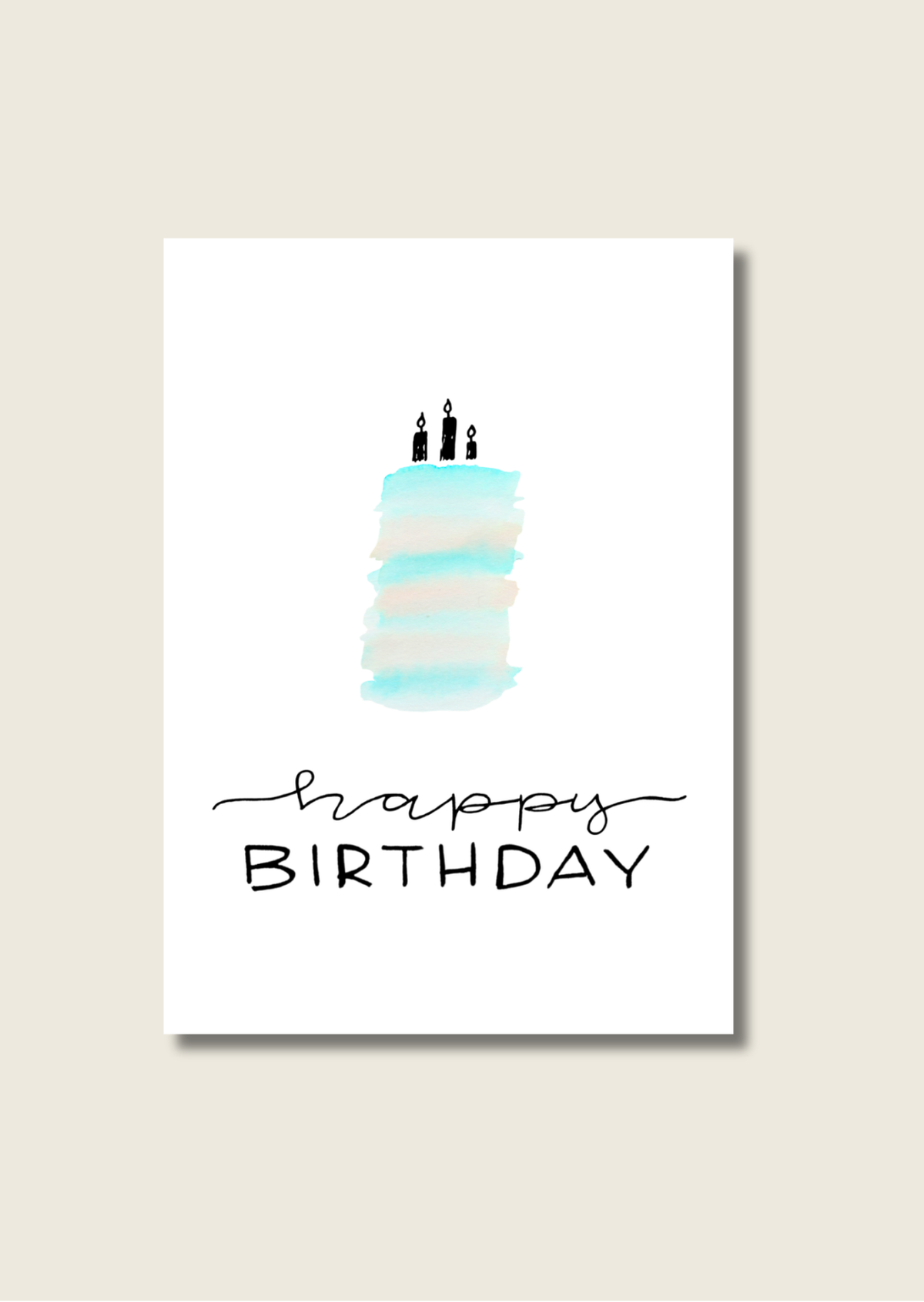 Verjaardagskaart - Happy birthday taart