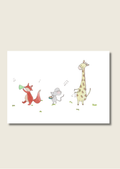 Dieren verjaardagskaarten wit - los of als set