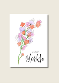 Wenskaart - Sterkte bloemen