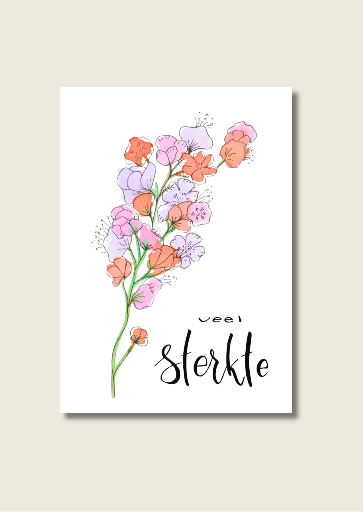Wenskaart - Sterkte bloemen