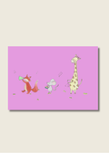 Dieren verjaardagskaarten kleur - los of als set