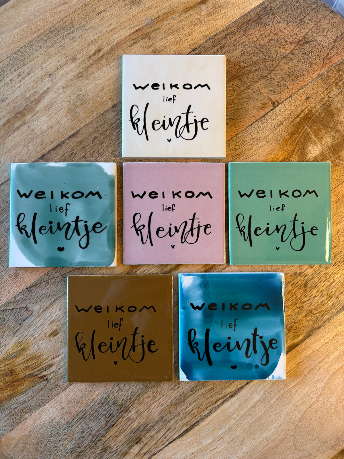 Tegeltje 'welkom lief kleintje'
